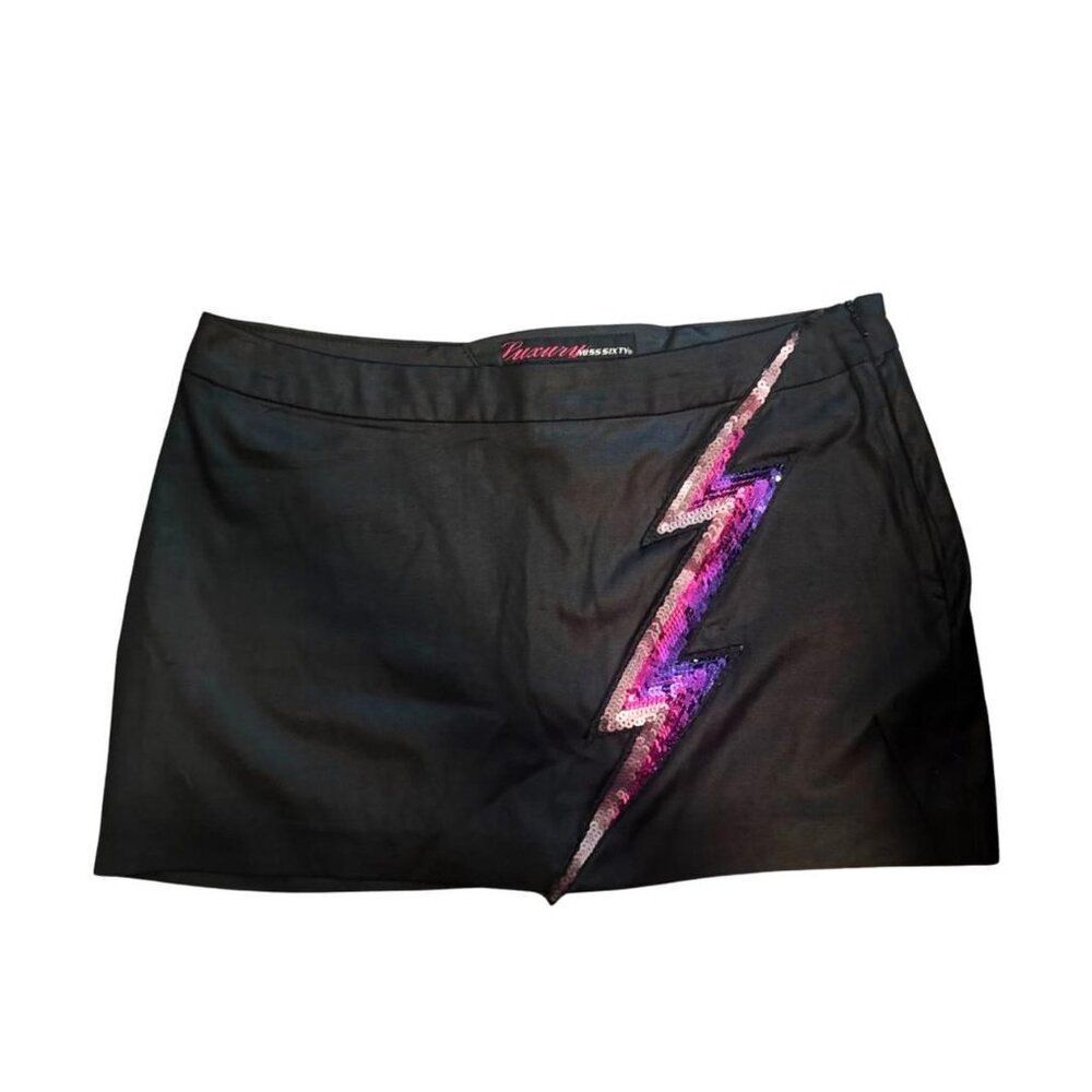 MISS SIXTY Y2K Lighting Bolt Mini Skirt LARGE